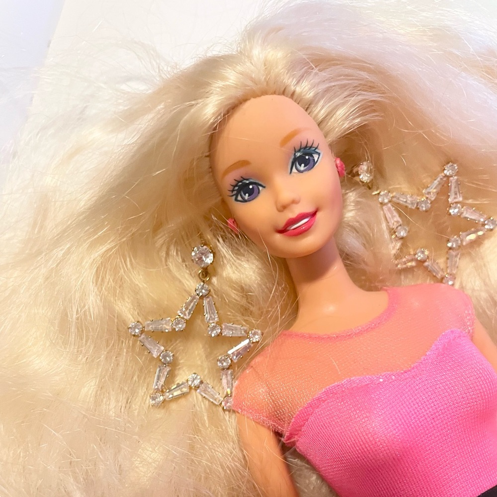 Small Blinged Out Star Earrings